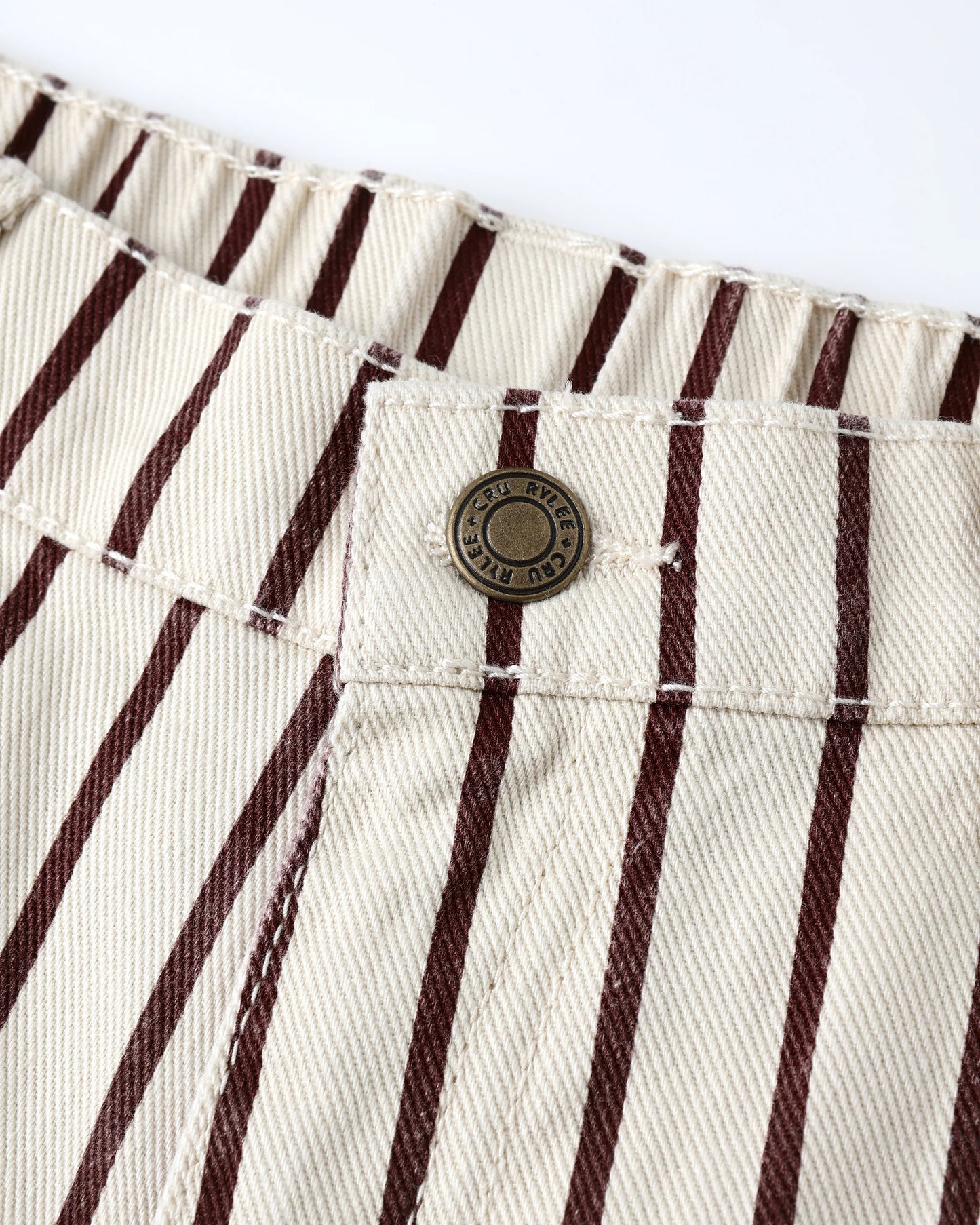 Rylee + Cru Barrel Pant, Burgundy Pinstripe