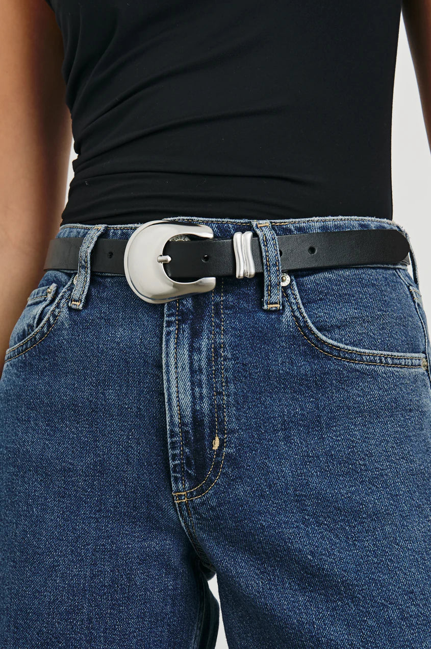 Rails Rodeo Belt, Black/Silver