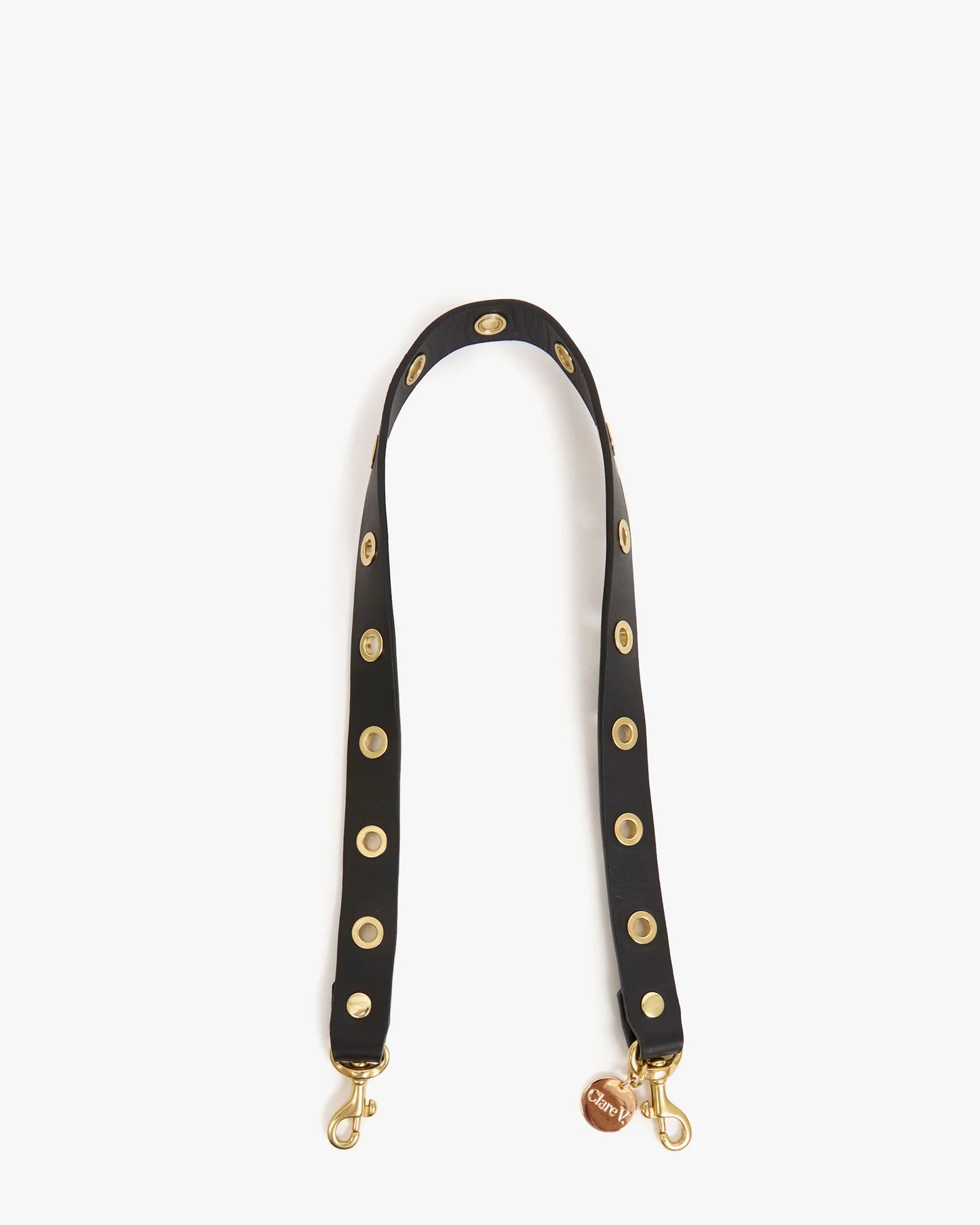 Clare V Shoulder Strap, Black w/ Grommets