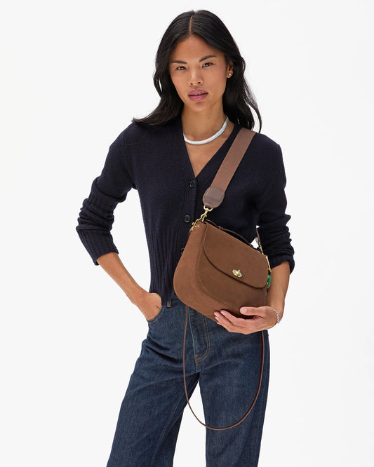 Clare V Turnlock Louis w/ Top Handle, Choco Bar