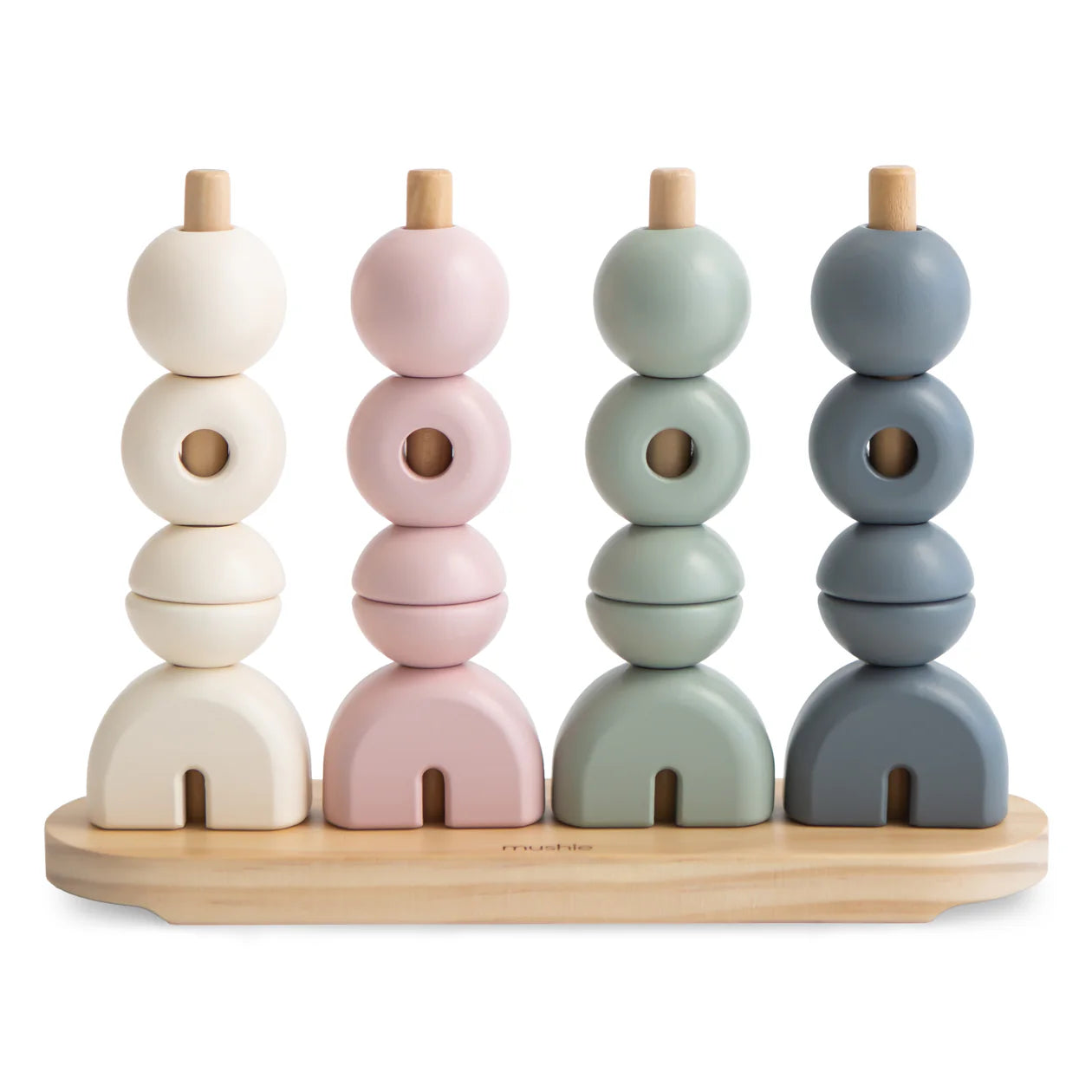 Mushie Wooden Multi Shape Stacker - Multiple Options