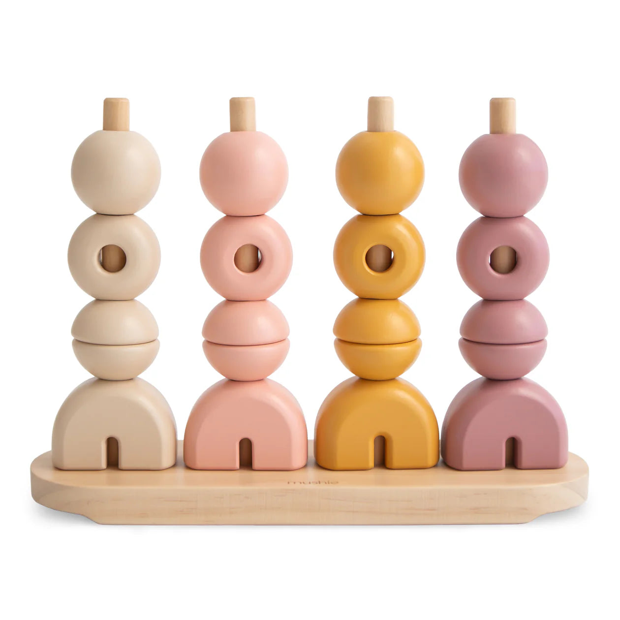 Mushie Wooden Multi Shape Stacker - Multiple Options
