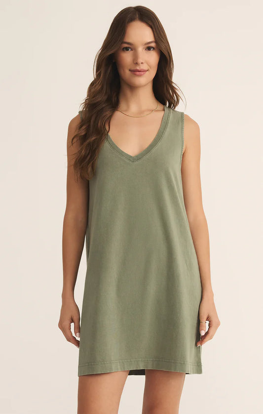 Z Supply Sloane V-Neck Mini Dress, Avocado