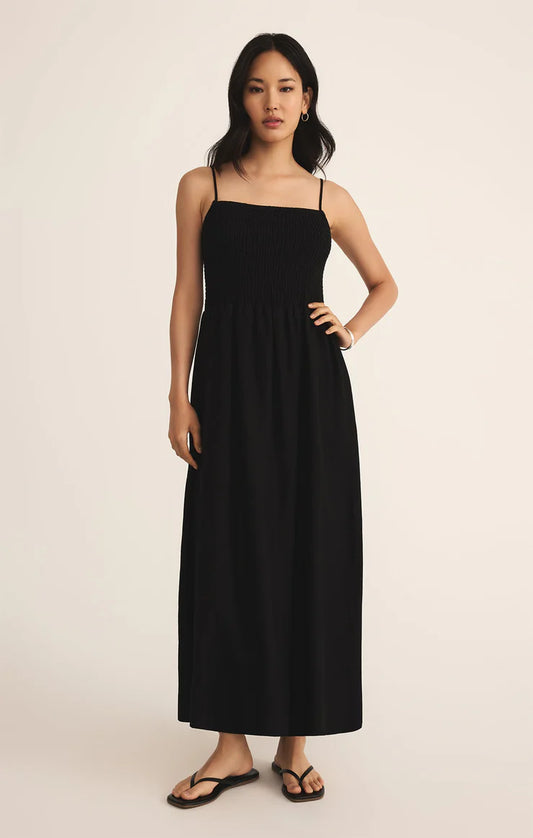 Z Supply Bayside Linen Maxi Dress, Black