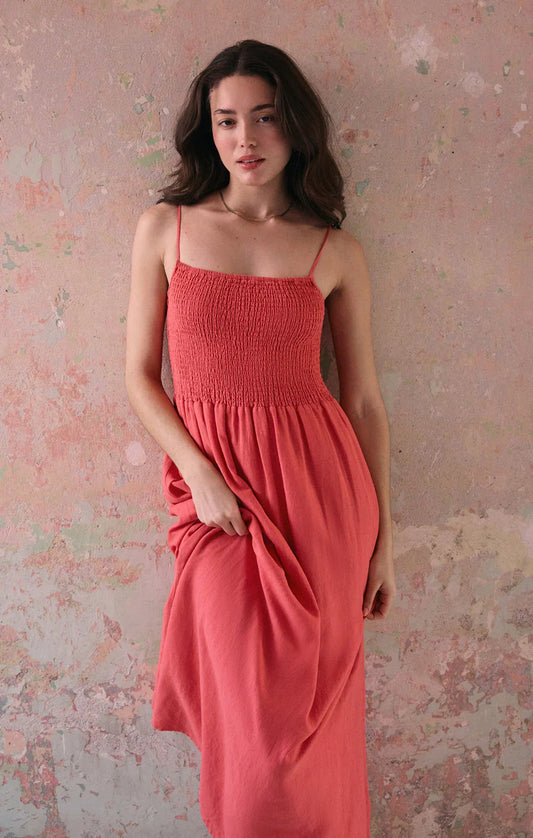 Z Supply Bayside Linen Maxi Dress, Persimmon