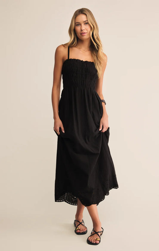 Z Supply Dani Embroidered Midi Dress, Black