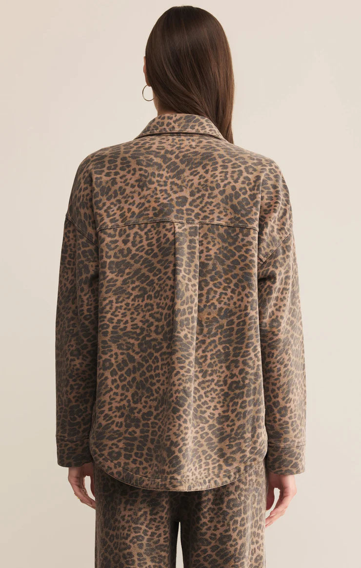 Z Supply All Day Leopard Jacket, Desert Tan