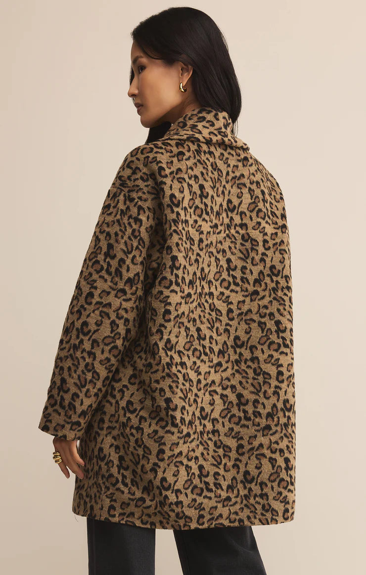 Z Supply Lennon Animal Coat, Suede