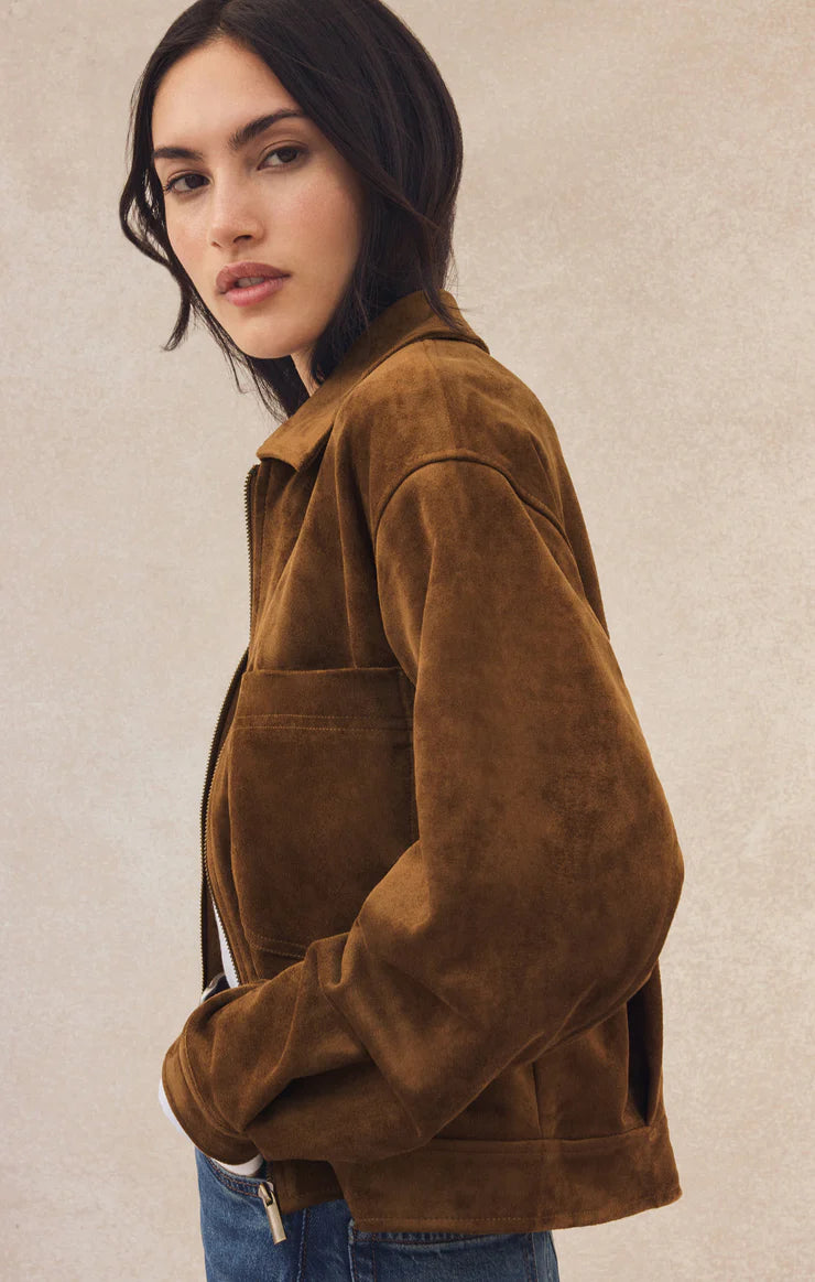 Z Supply Heritage Suede Jacket, Coconut