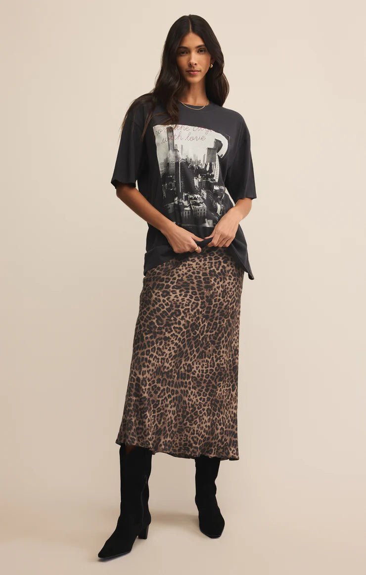 Z Supply Izabel Leopard Skirt, Desert Tan