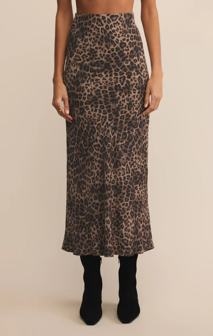 Z Supply Izabel Leopard Skirt, Desert Tan