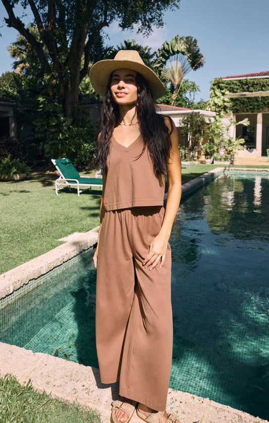 Z Supply Scout Jersey Flare Pant, Teakwood