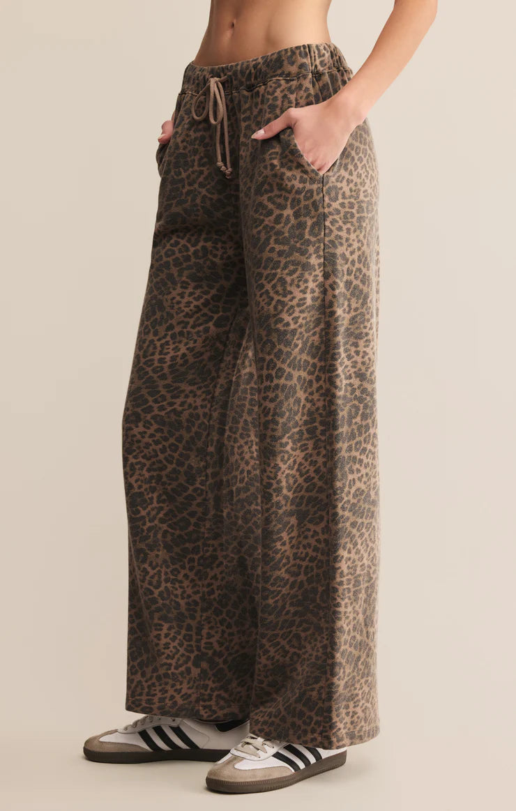 Z Supply Hunter Leopard Knit Pant, Desert Tan