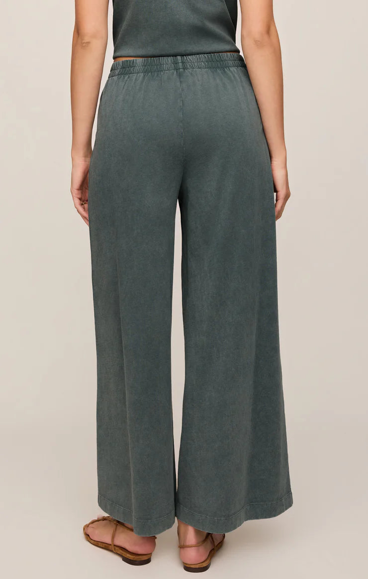 Z Supply Scout Jersey Crop Flare Pant, Emerald Cove