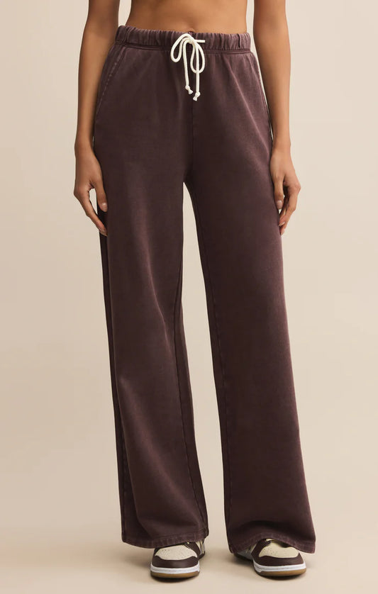 Z Supply Hunter Knit Pant, Chocolate Cherry