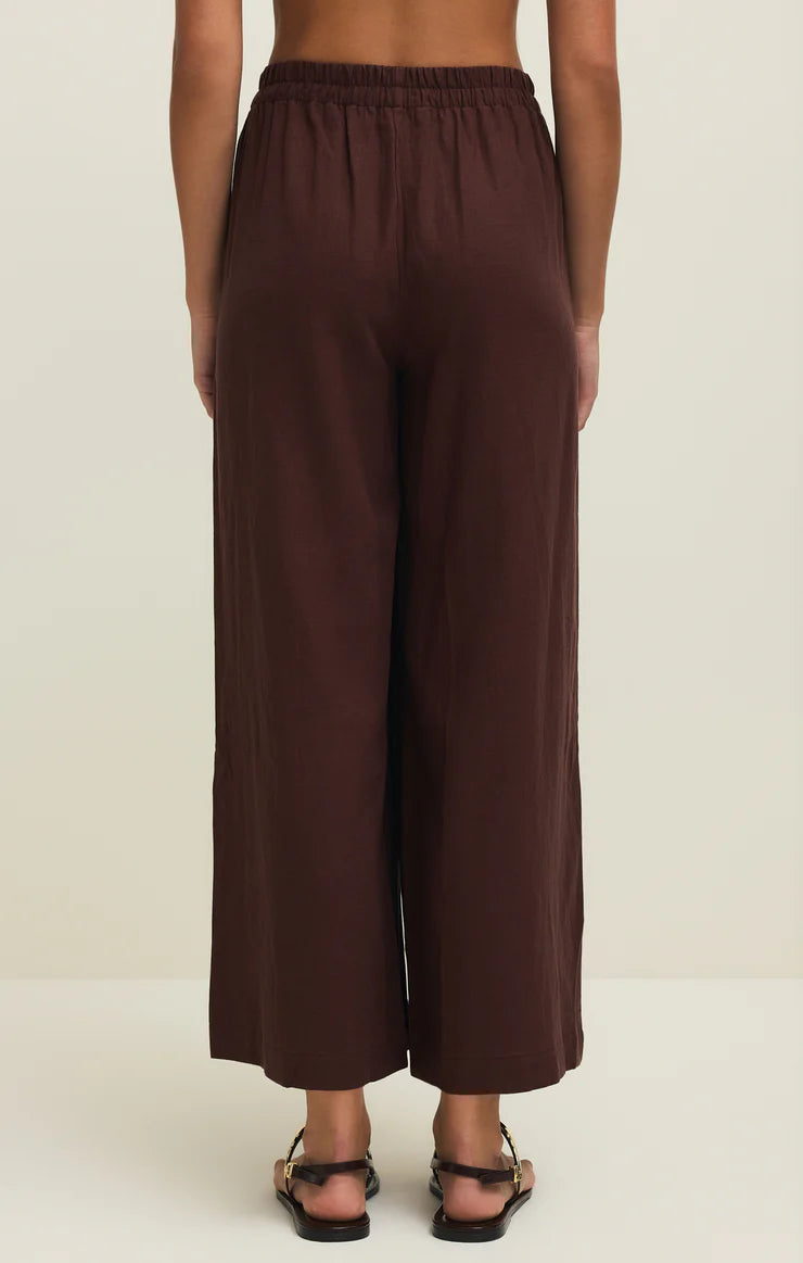 Z Supply Scout Linen Pant, Chocolate Cherry