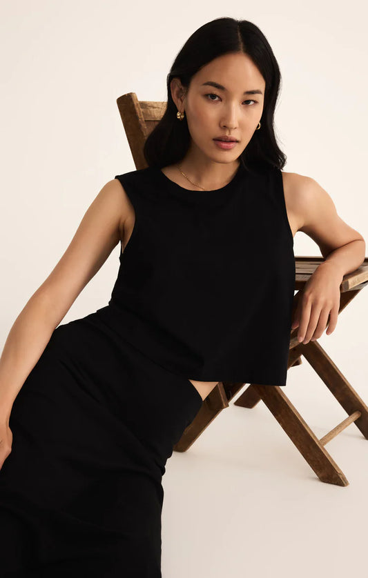 Z Supply Sloane Jersey Muscle Tank, True Black