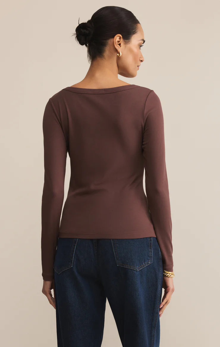 Z Supply Second Skin Scoop Neck Top, Sandalwood