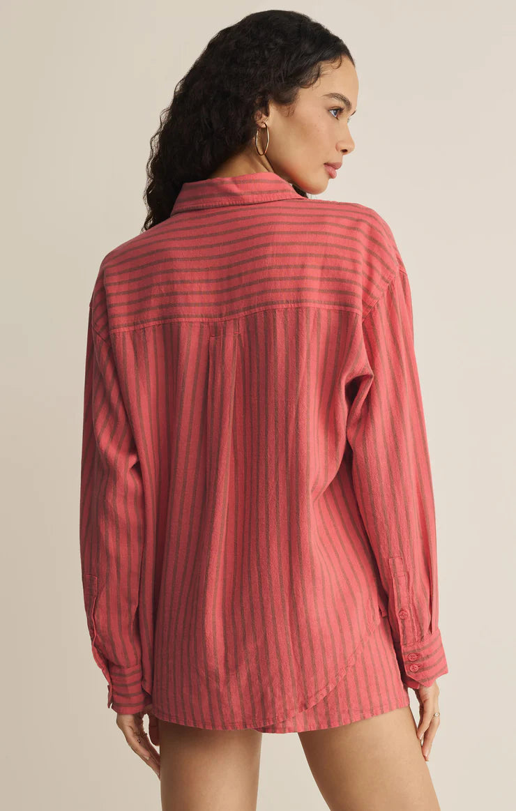 Z Supply The Perfect Striped Button Up, Gelato