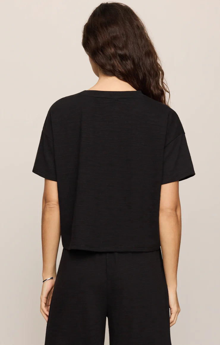 Z Supply Sway Textured Cropped Tee, Black