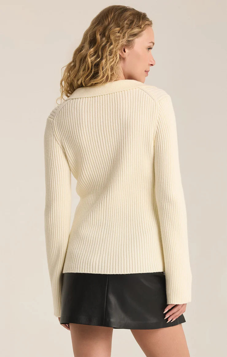 Z Supply Rina Button Up Sweater, Sea Salt