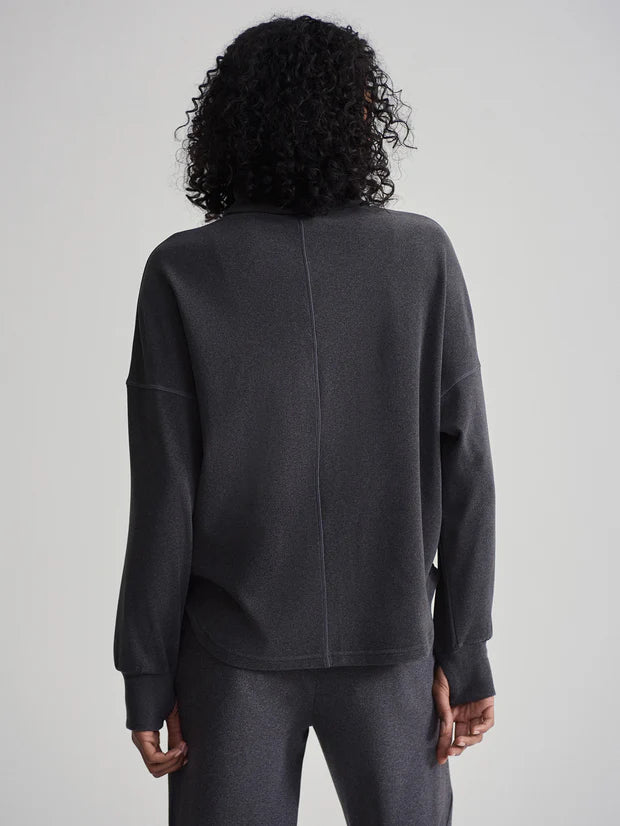 Varley Rainer Roll Neck Jumper, Black Marl