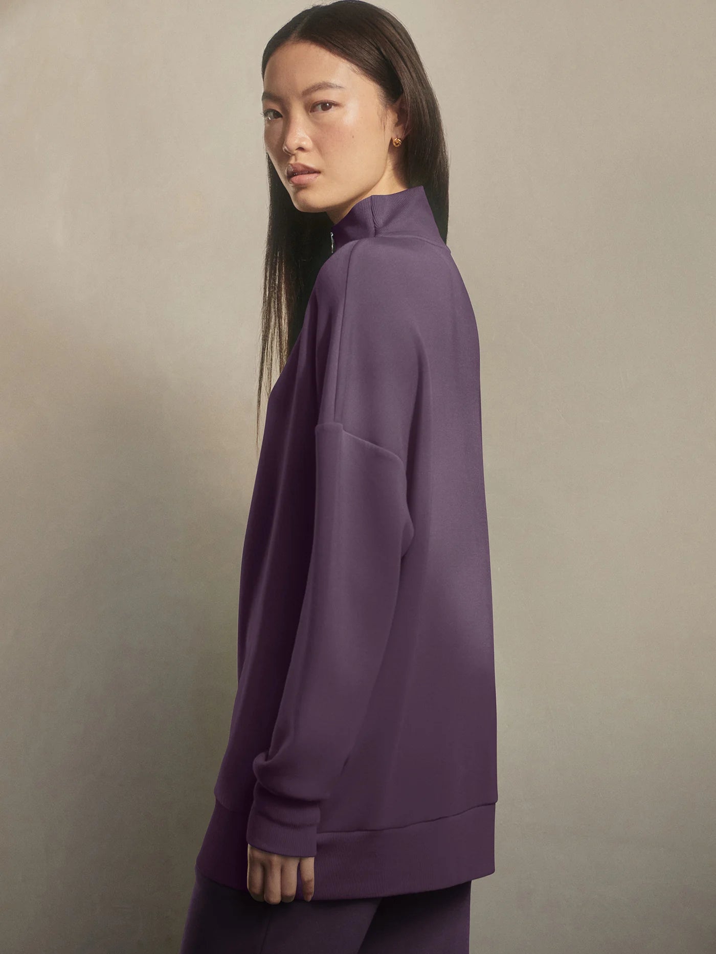 Varley Masie Long Line Sweat, Montana Grape