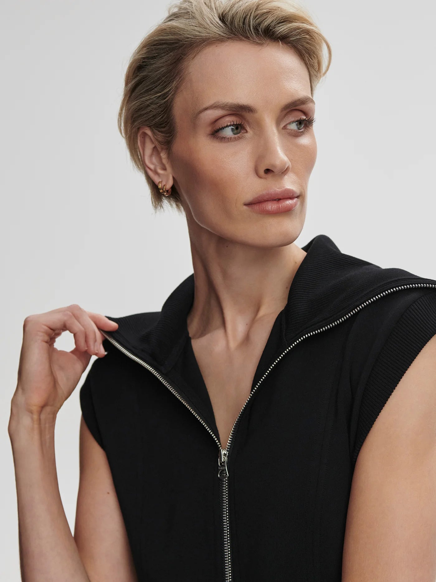 Varley Rebecca Zip Through Dress, Black