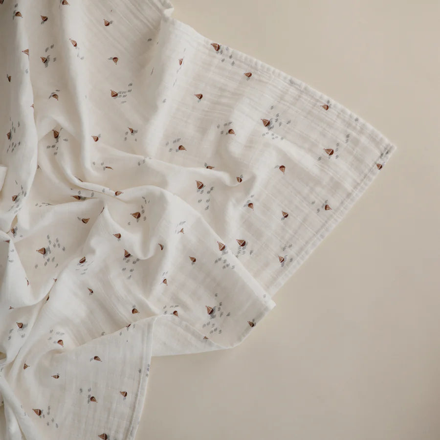 Mushie Muslin Organic Cotton Muslin Swaddle Blanket, Multiple Options
