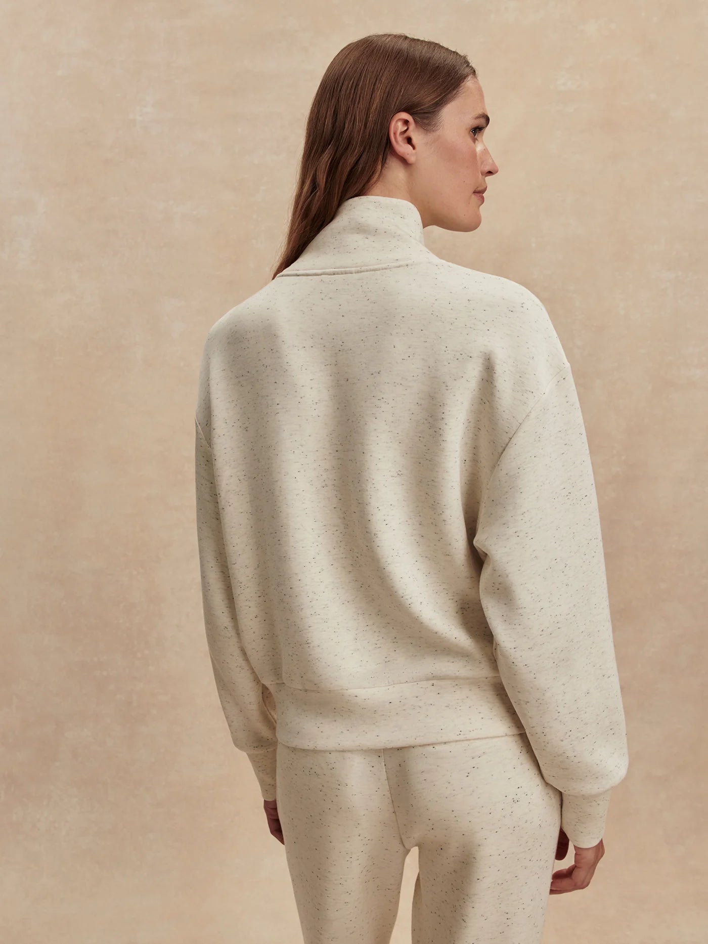 Varley Davidson Sweat, Ivory Marl Fleck