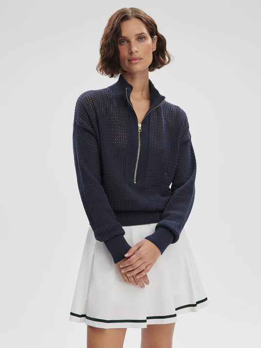 Varley Aurora Half Zip Knit, Blue Knights