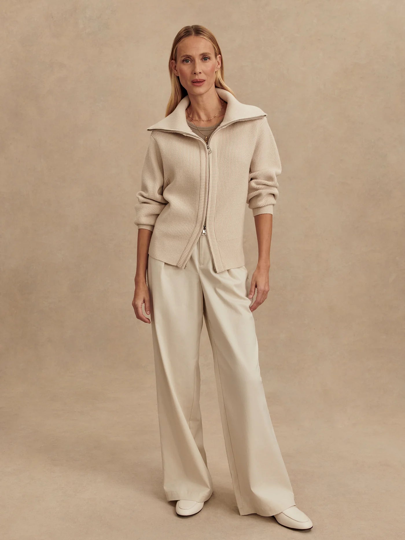 Varley Enrico Knit Jacket, Silver Birch