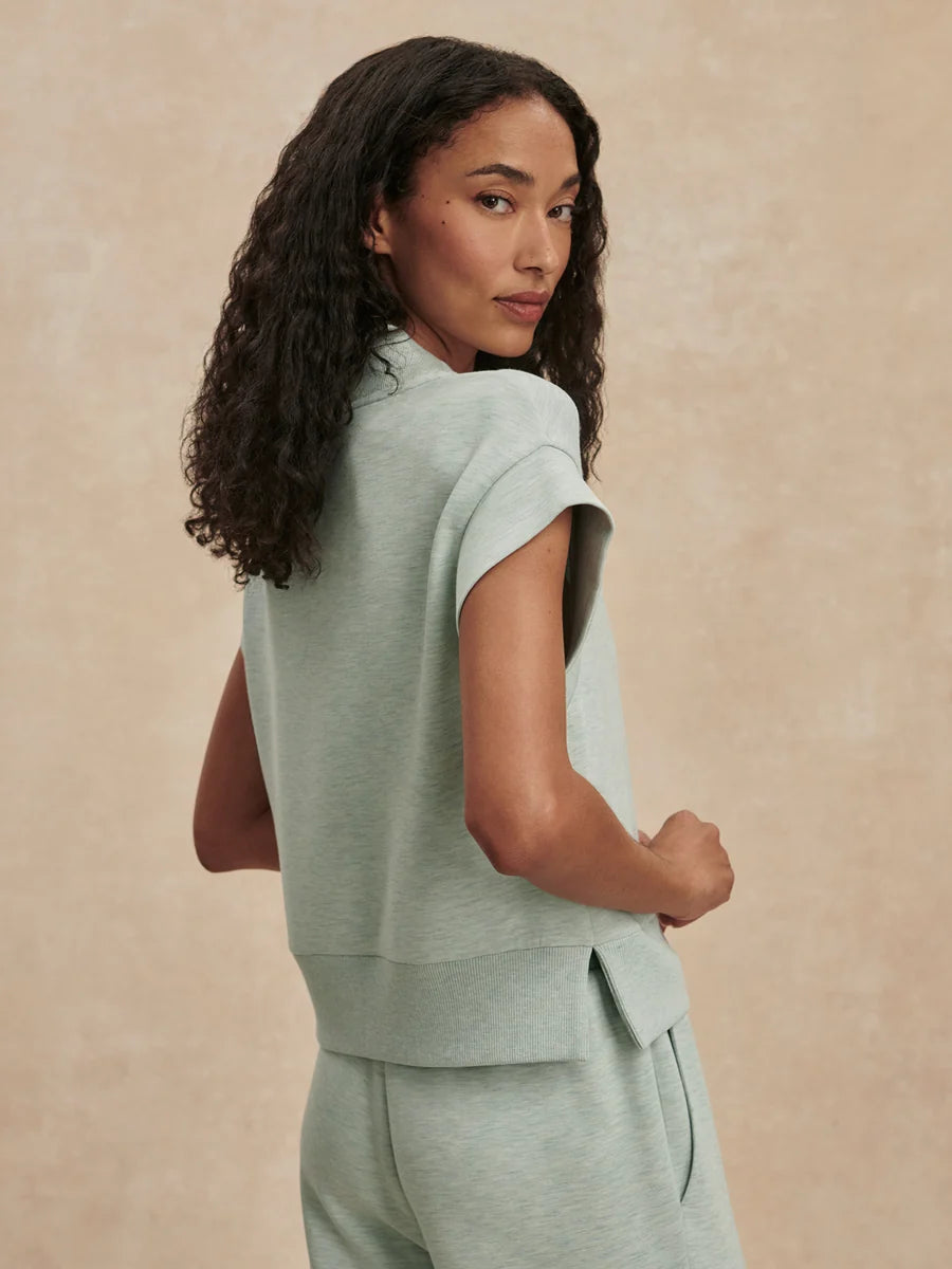 Varley Gracee V-Neck Tank, Mint Green Marl