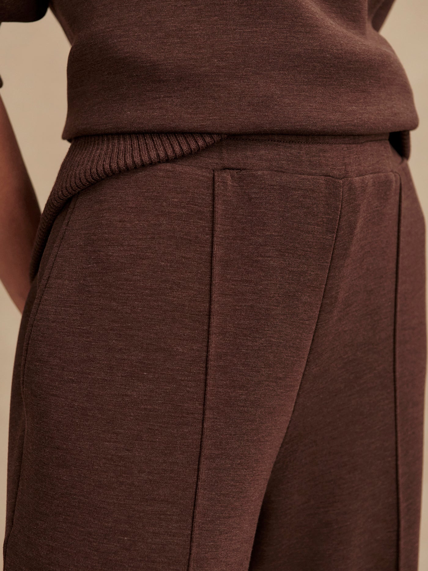 Varley The Wide Leg Pant 30", Coffee Bean Marl