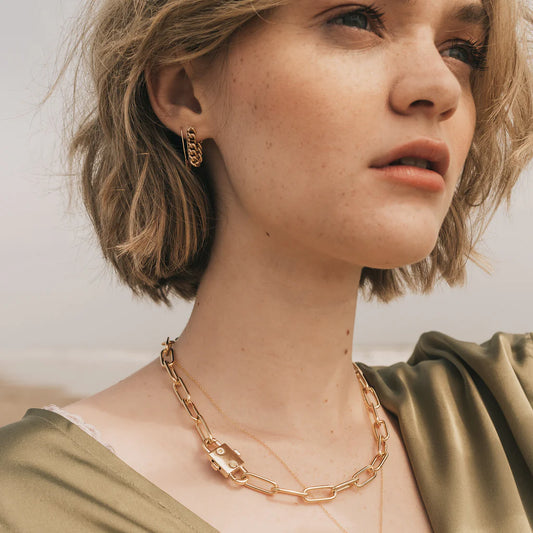 Mod + Jo Kat Chain Hoop Earrings