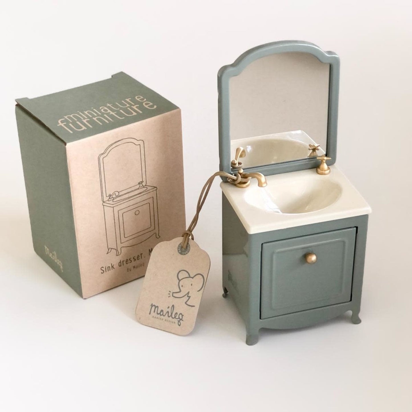 Maileg Sink Dresser W. Mirror, Mouse, Multiple Options