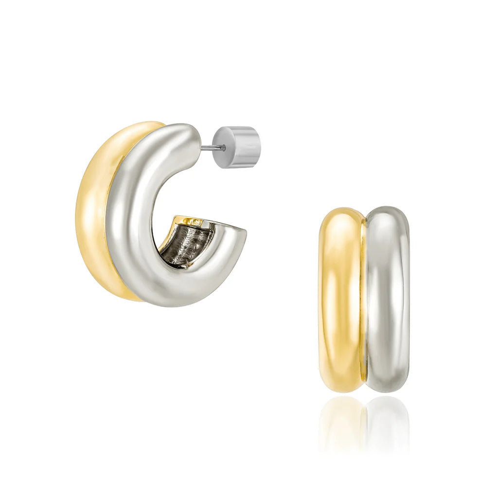 Mod + Jo Nolan Two-Toned Hoop Earrings