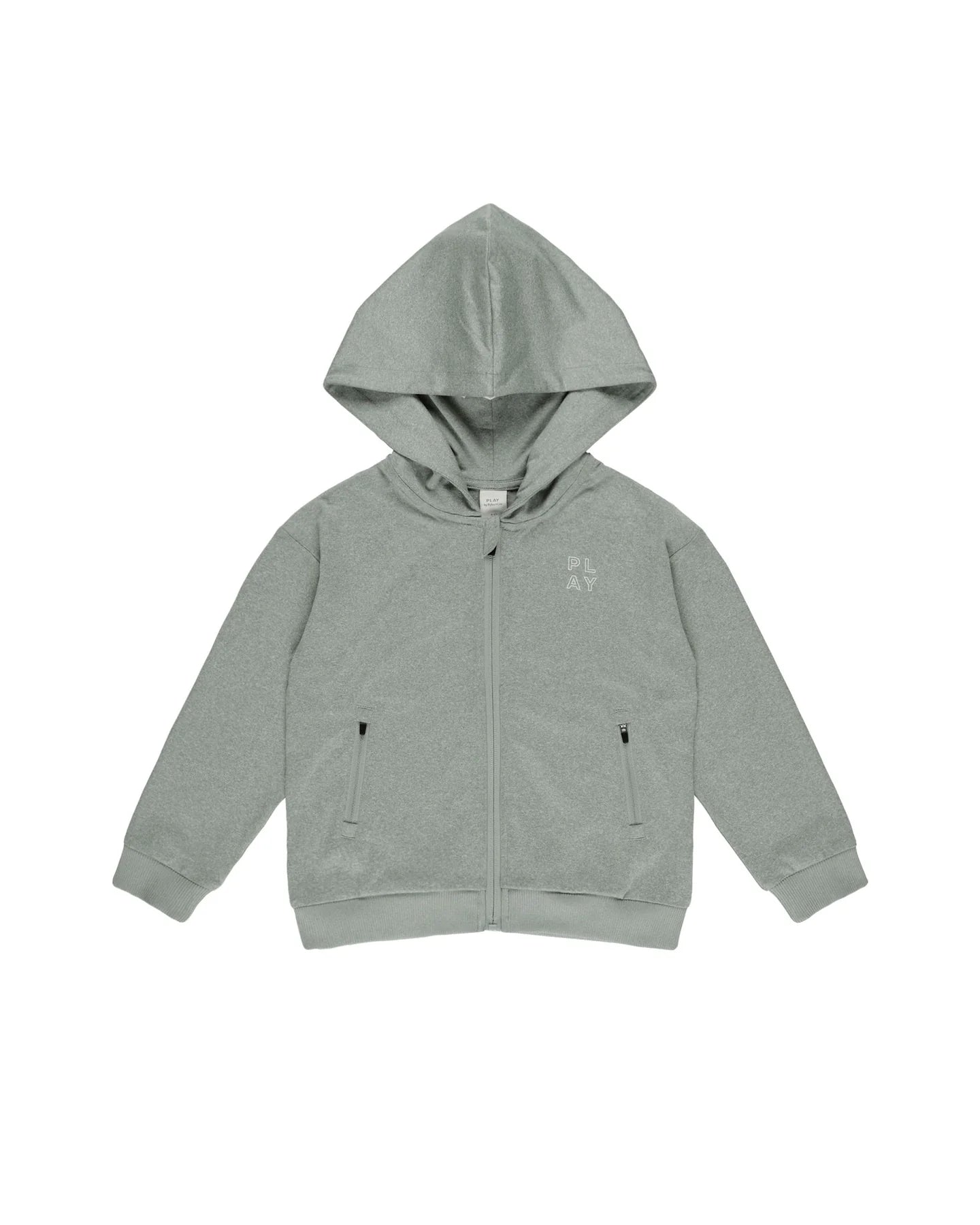 Rylee + Cru Zip-Up Tech Hoodie, Heathered Eucalyptus