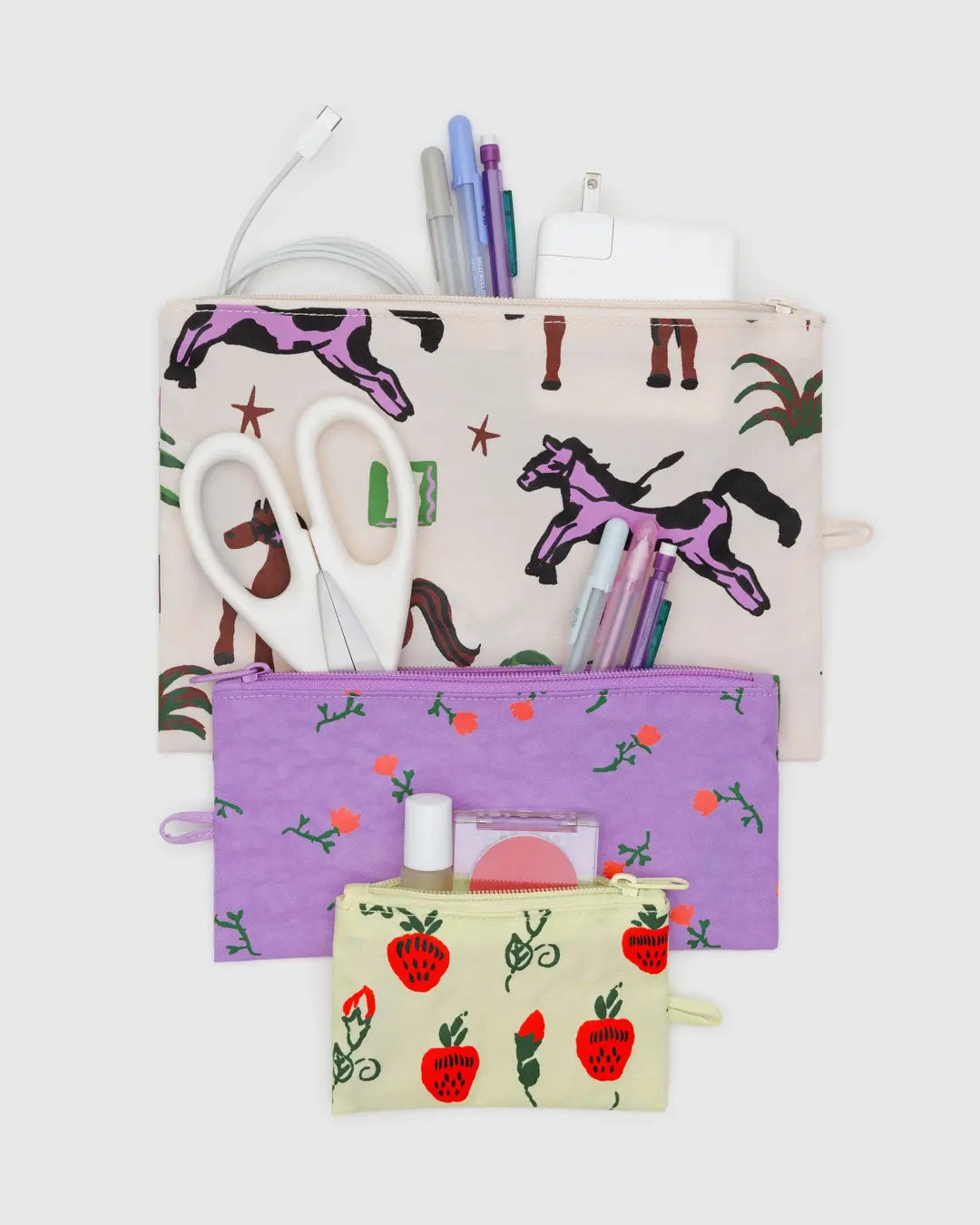 Baggu Flat Pouch Set - Multiple Options
