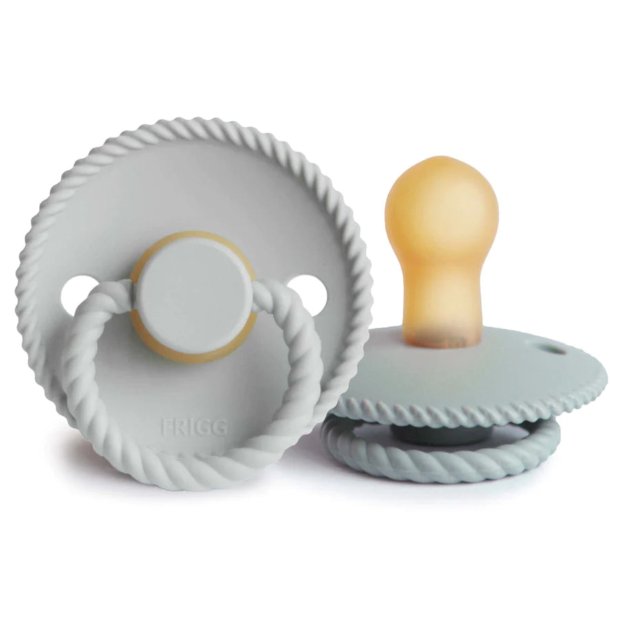 Mushie FRIGG Rope Natural Rubber Baby Pacifier - 2 Pack, Multiple Options