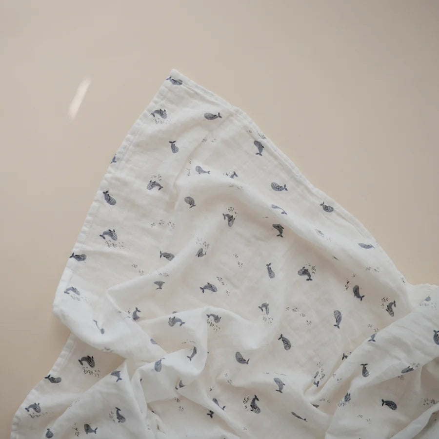 Mushie Muslin Organic Cotton Swaddle Blanket, Multiple Options