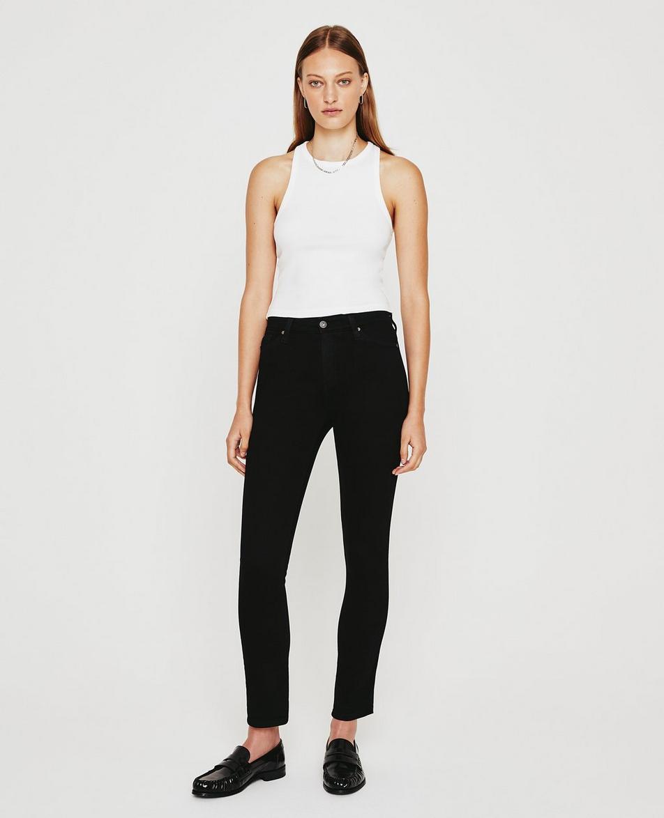 AG Mari High Rise Slim Straight - Opulent black