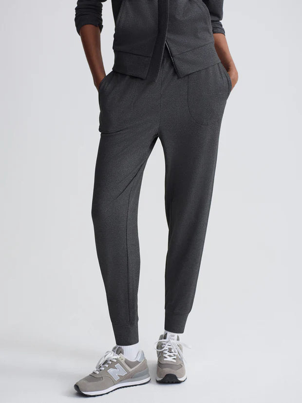 Varley Brushed Rib Slim Cuff Pant 27.5, Black Marl