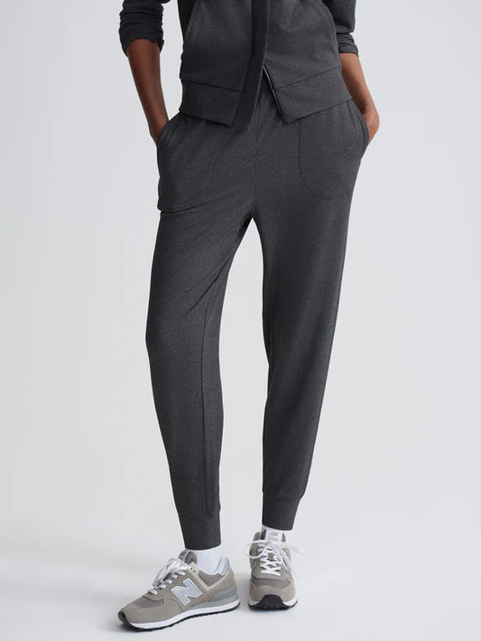 Varley Brushed Rib Slim Cuff Pant 27.5, Black Marl
