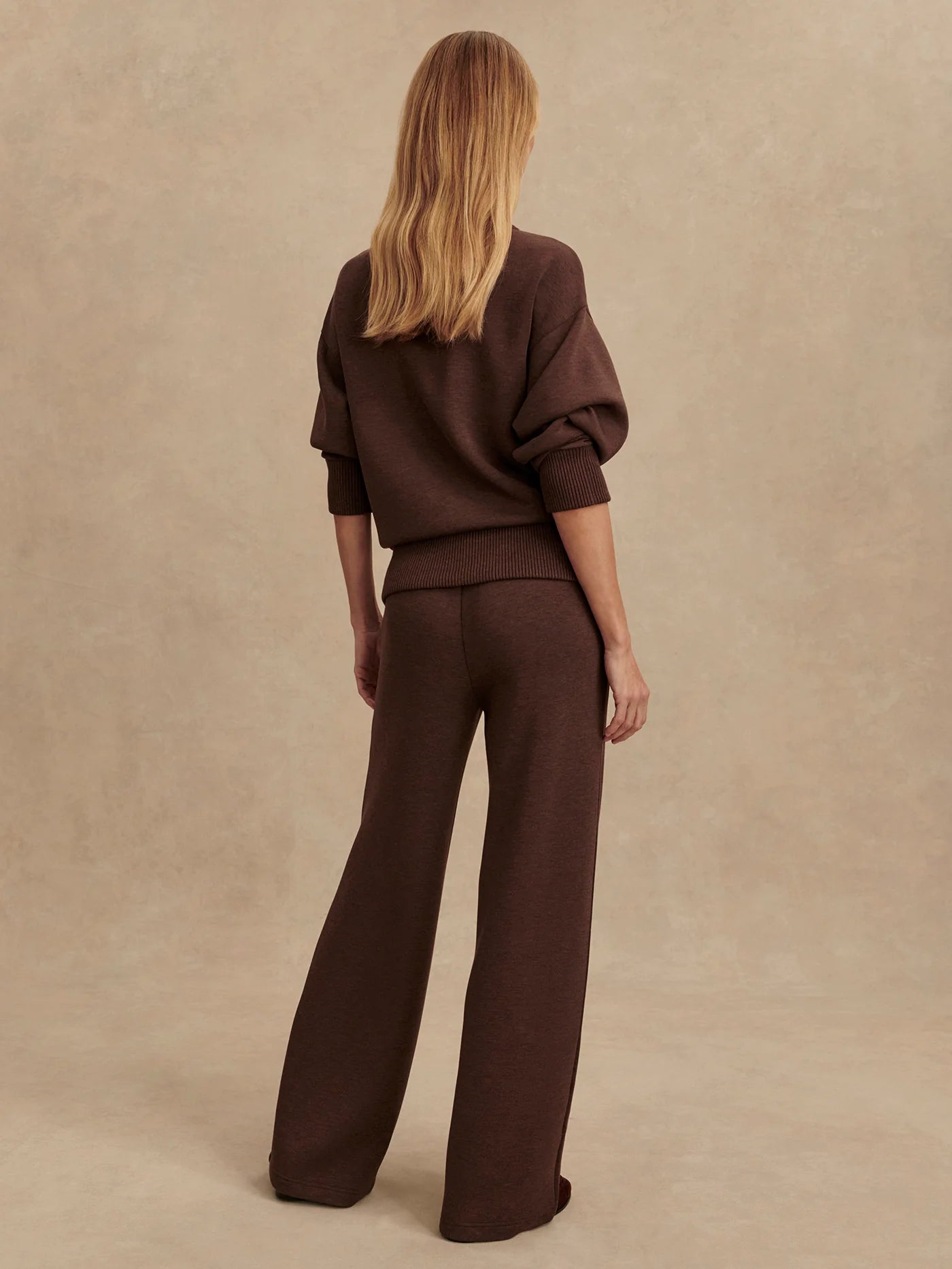 Varley The Wide Leg Pant 30", Coffee Bean Marl