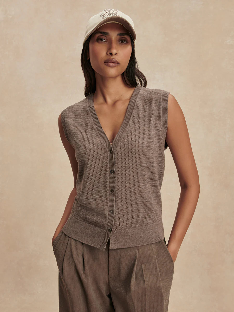Varley Frankie Knit Top, Cinder Marl