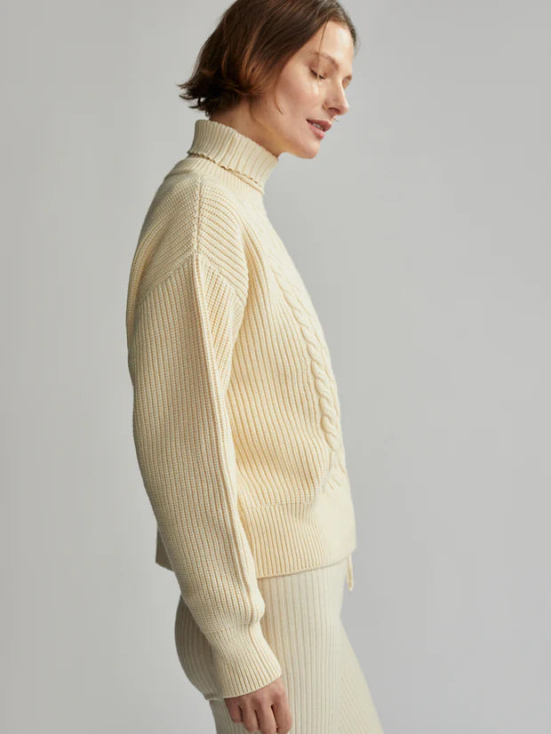 Varley Mondain Cable Knit, Whitecap Grey