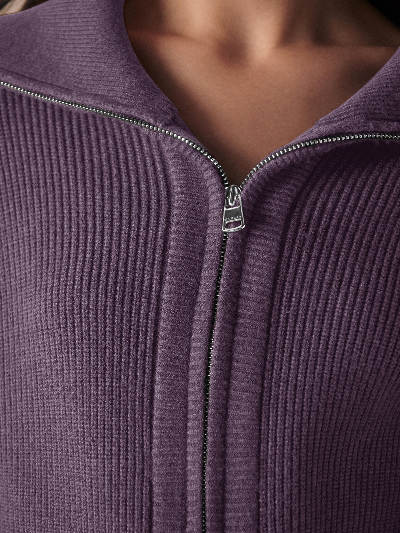 Varley Enrico Zip-Through Knit Jacket, Montana Grape