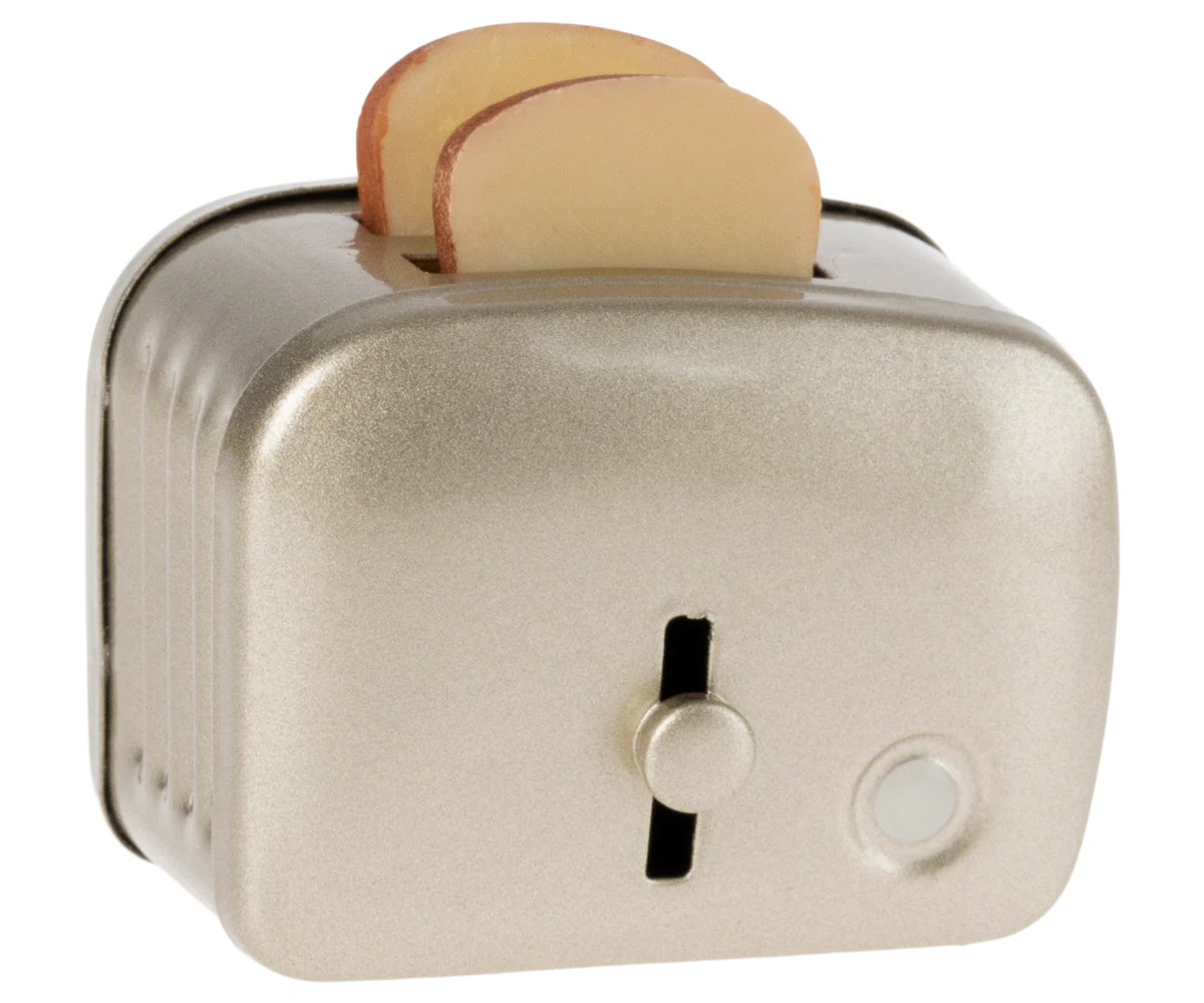 Maileg Toaster with Bread, Miniature, Silver