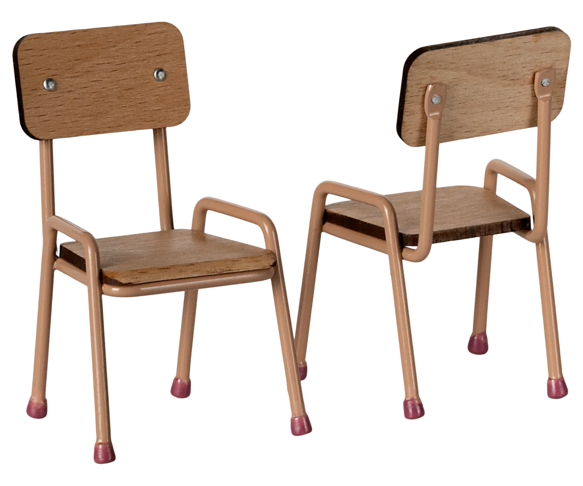 Maileg Table and Chair Set, Mouse, Dark Powder